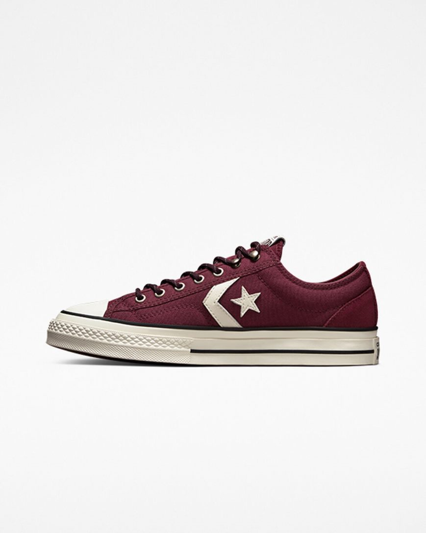 Men's Converse Star Player 76 Retro Hike Low Top Shoes Deep Burgundy / Black | AU 4C065R